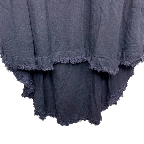 Umgee boho black linen long sleeve high low hem dress size small - Picture 10 of 11